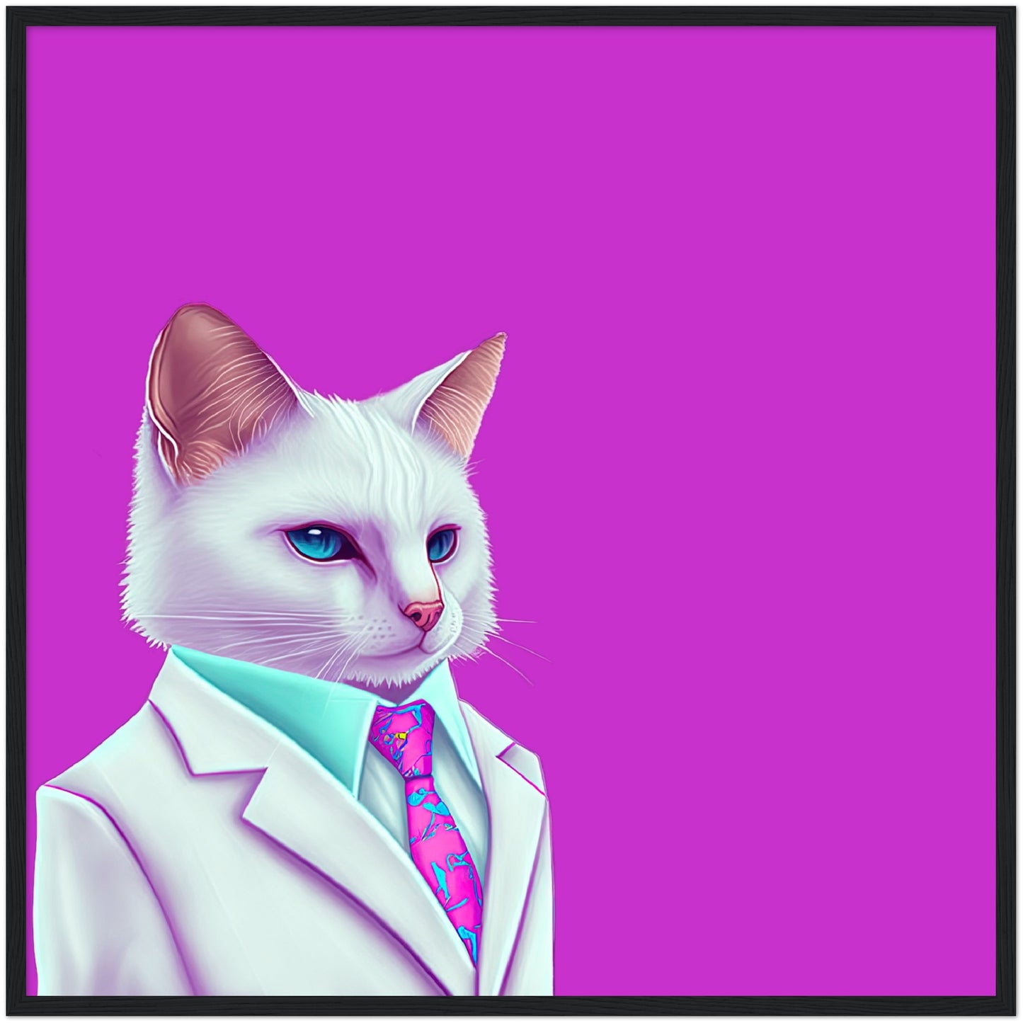 Meowami vice Semi-Glossy Paper Wooden Framed Print