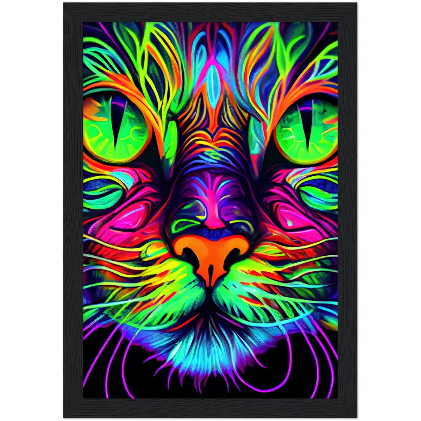 Catnip Trip Premium Semi-Glossy Paper Wooden Framed Print