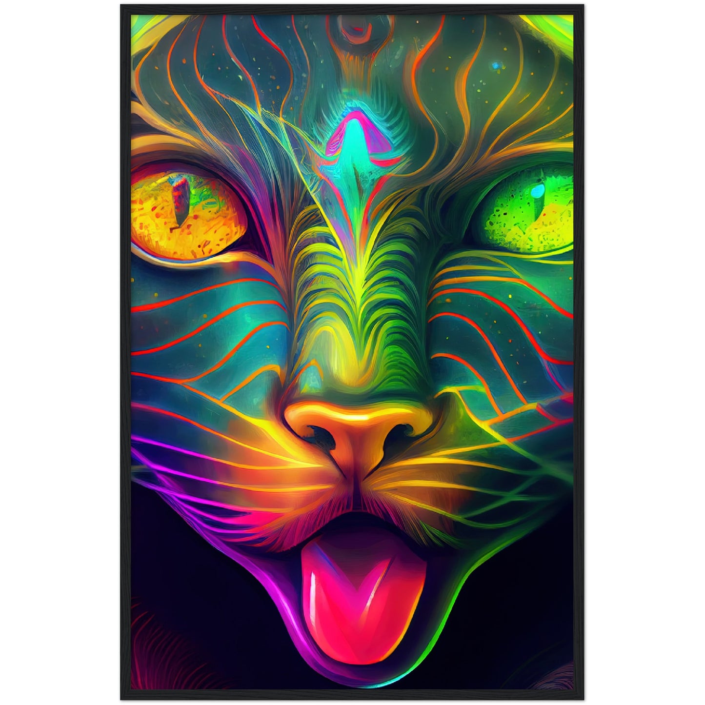 Catnip Trip Premium Semi-Glossy Paper Wooden Framed Print