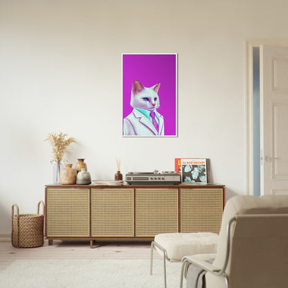 Meowami vice Semi-Glossy Paper Wooden Framed Print