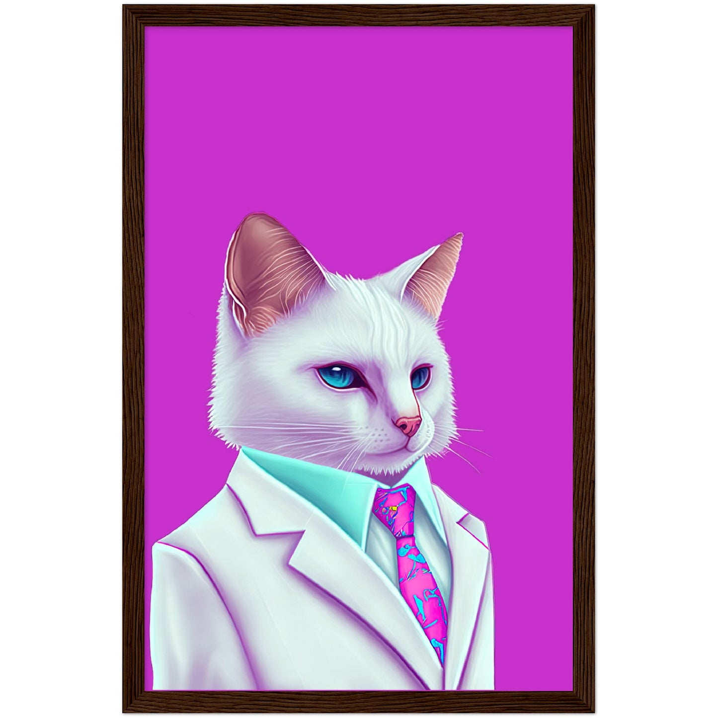 Meowami vice Semi-Glossy Paper Wooden Framed Print