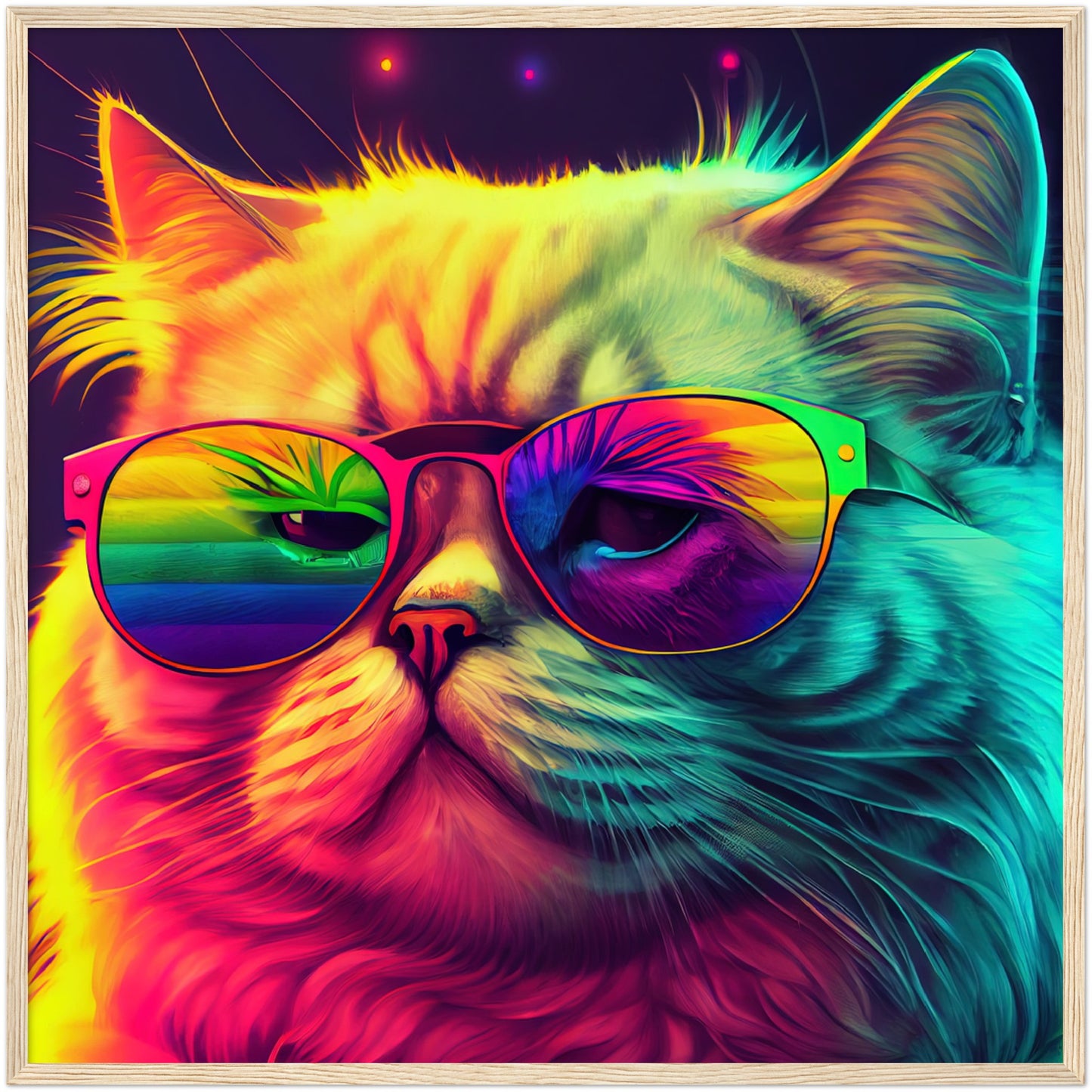 Mr. Cool-Cat Premium Semi-Glossy Paper Wooden Framed Print