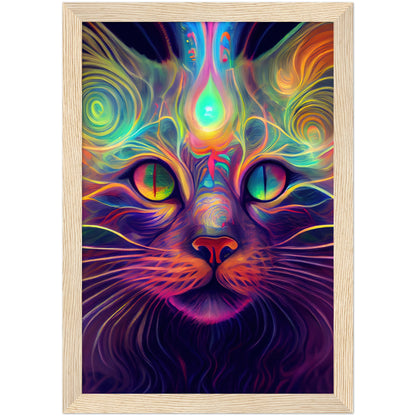 Catnip Trip Premium Semi-Glossy Paper Wooden Framed Print