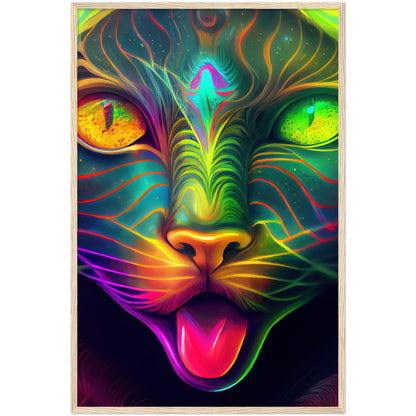 Catnip Trip Premium Semi-Glossy Paper Wooden Framed Print