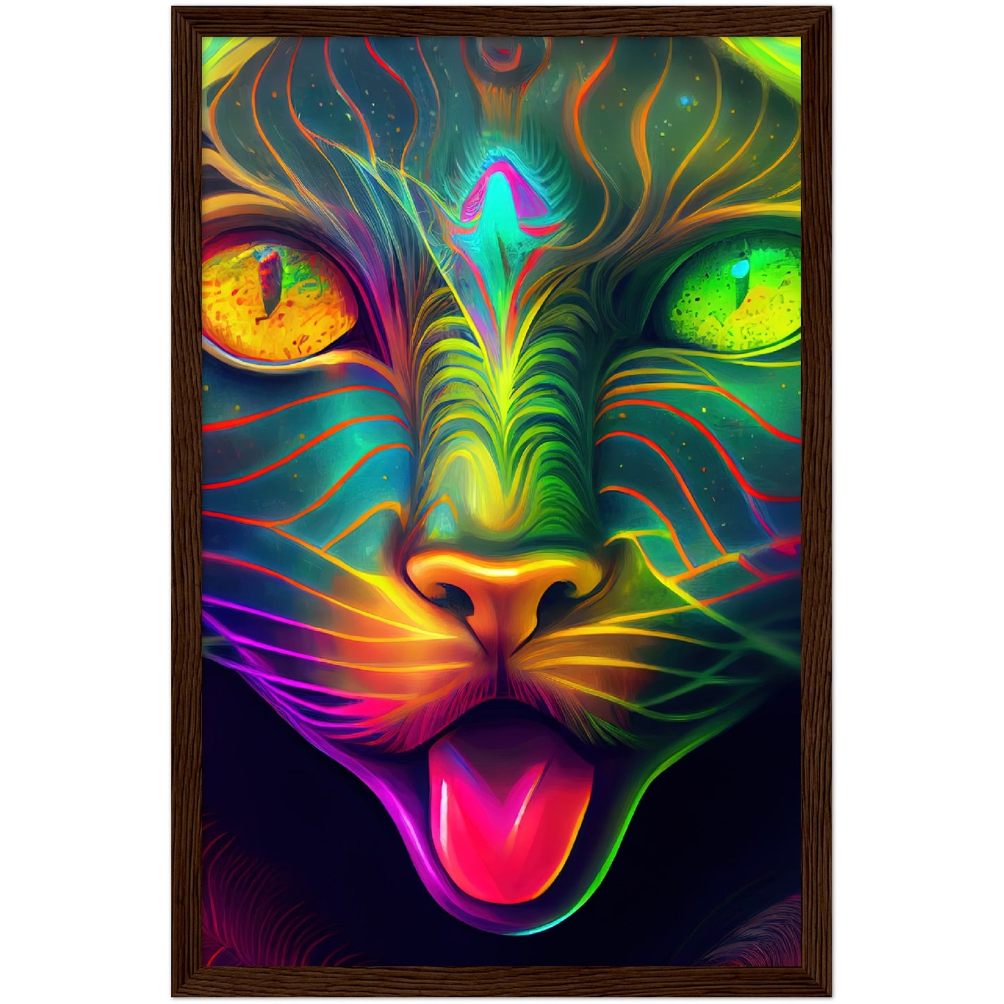 Catnip Trip Premium Semi-Glossy Paper Wooden Framed Print