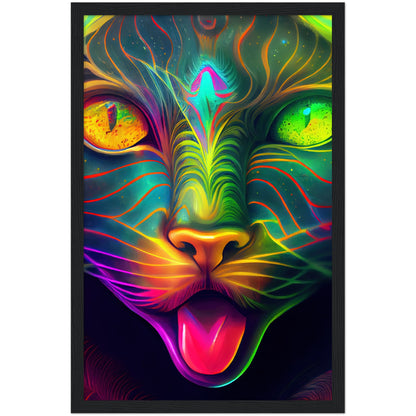 Catnip Trip Premium Semi-Glossy Paper Wooden Framed Print