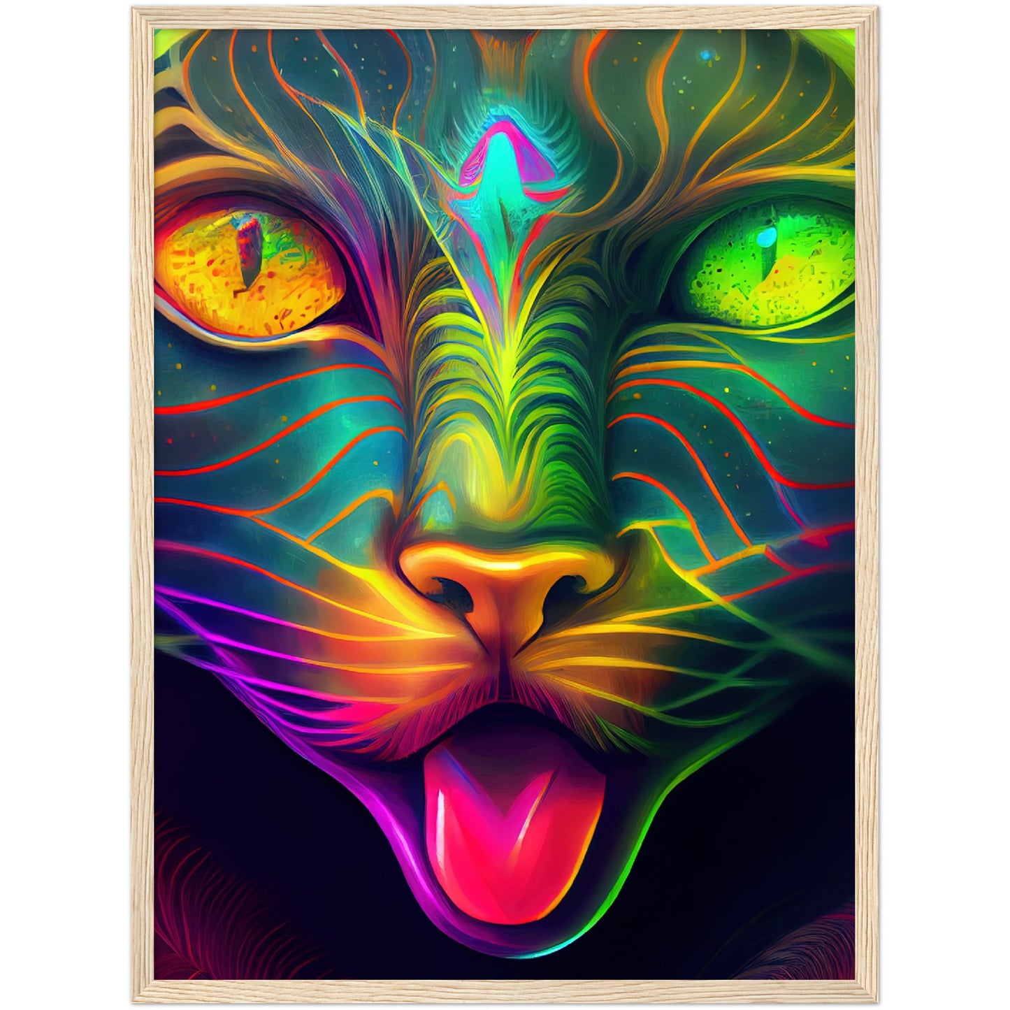 Catnip Trip Premium Semi-Glossy Paper Wooden Framed Print