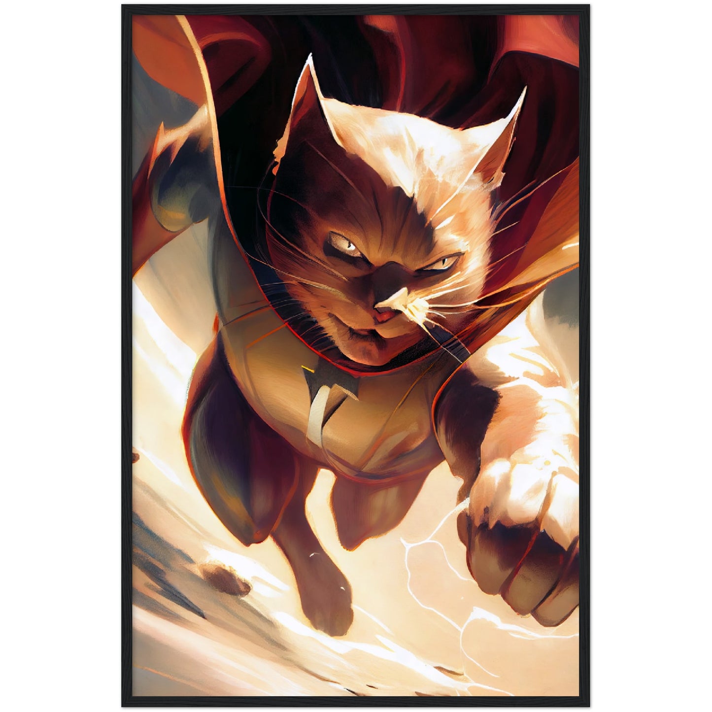 Supercat Premium Semi-Glossy Paper Wooden Framed Print