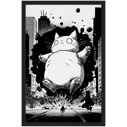 Catzilla Premium Semi-Glossy Paper Wooden Framed Print