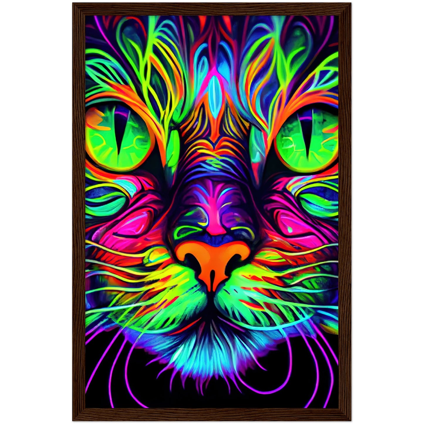 Catnip Trip Premium Semi-Glossy Paper Wooden Framed Print