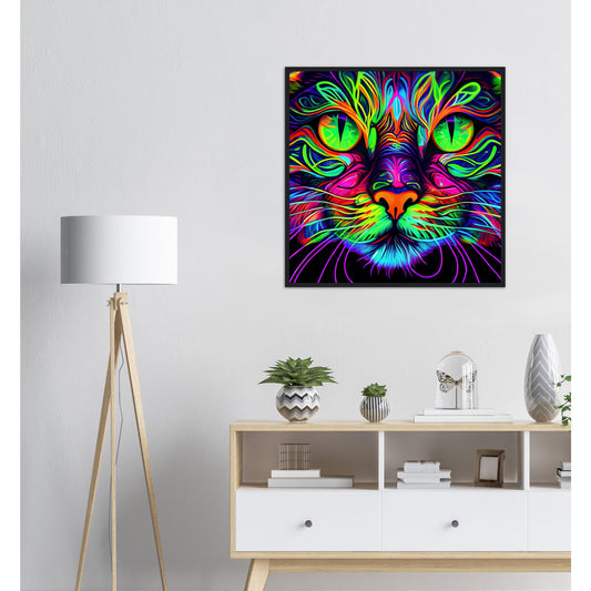 Catnip Trip Premium Semi-Glossy Paper Wooden Framed Print