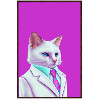 Meowami vice Semi-Glossy Paper Wooden Framed Print