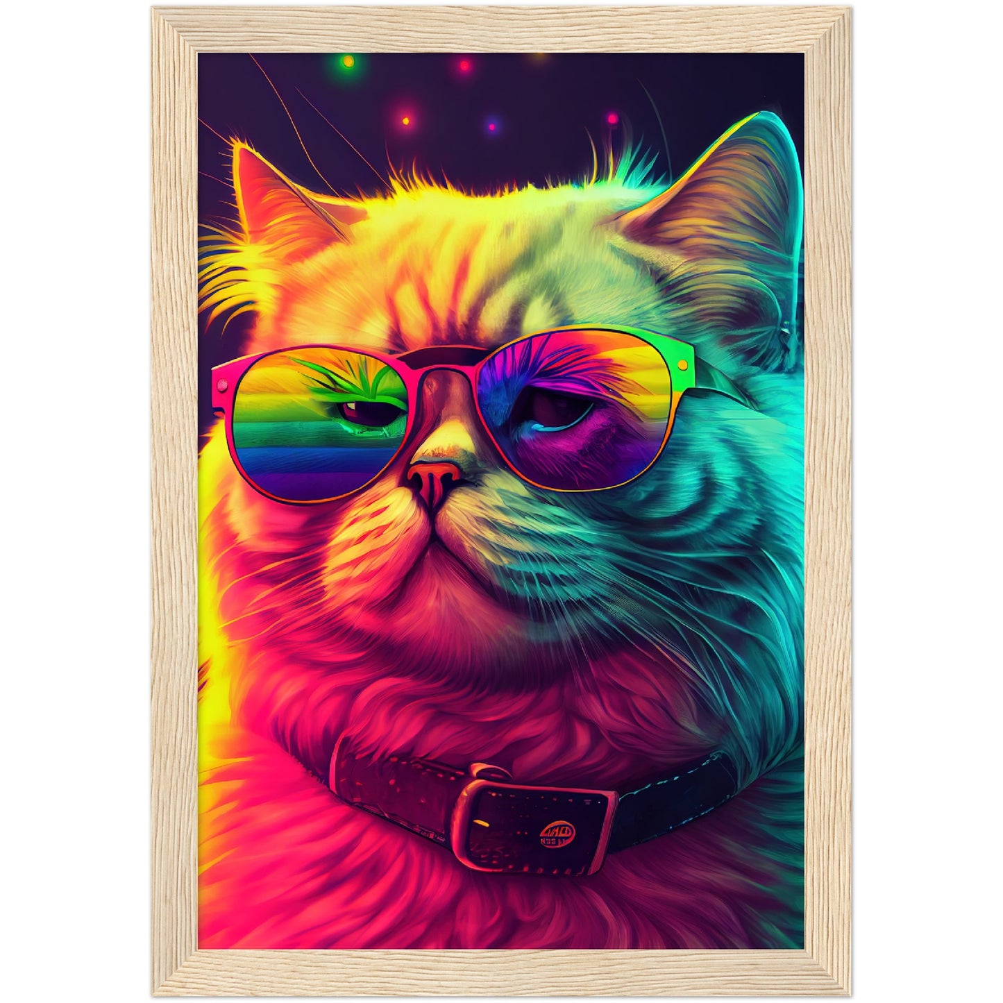 Mr. Cool-Cat Premium Semi-Glossy Paper Wooden Framed Print