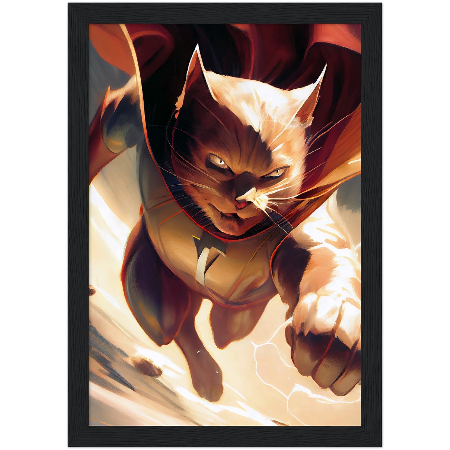 Supercat Premium Semi-Glossy Paper Wooden Framed Print