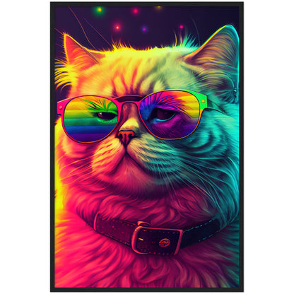 Mr. Cool-Cat Premium Semi-Glossy Paper Wooden Framed Print