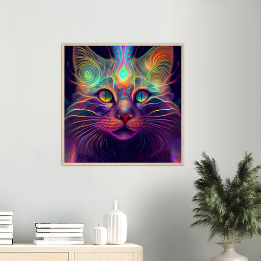 Catnip Trip Premium Semi-Glossy Paper Wooden Framed Print