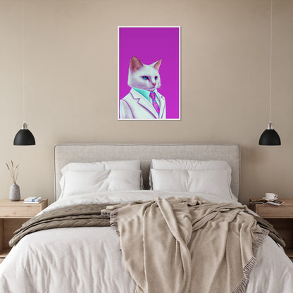 Meowami vice Semi-Glossy Paper Wooden Framed Print