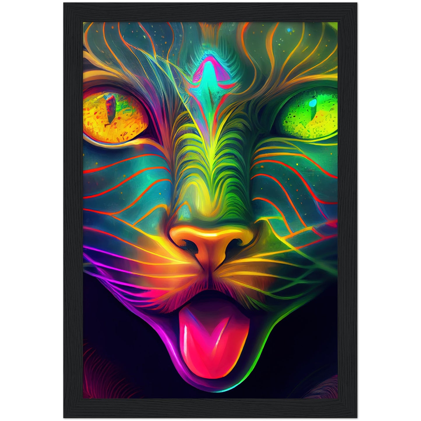 Catnip Trip Premium Semi-Glossy Paper Wooden Framed Print