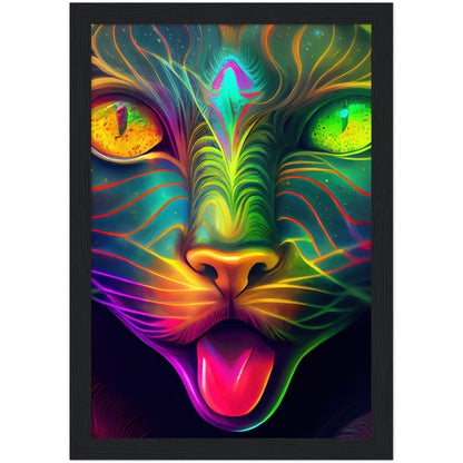 Catnip Trip Premium Semi-Glossy Paper Wooden Framed Print