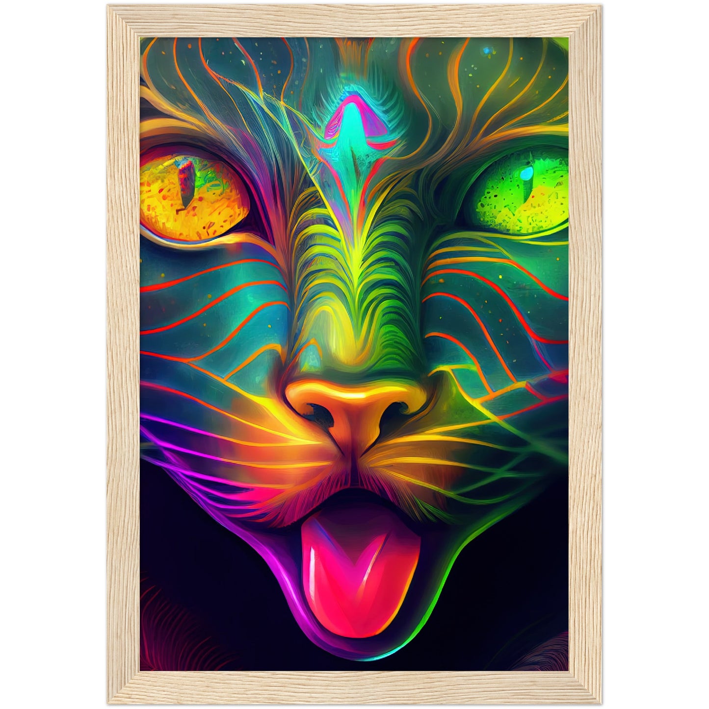 Catnip Trip Premium Semi-Glossy Paper Wooden Framed Print