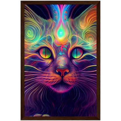 Catnip Trip Premium Semi-Glossy Paper Wooden Framed Print