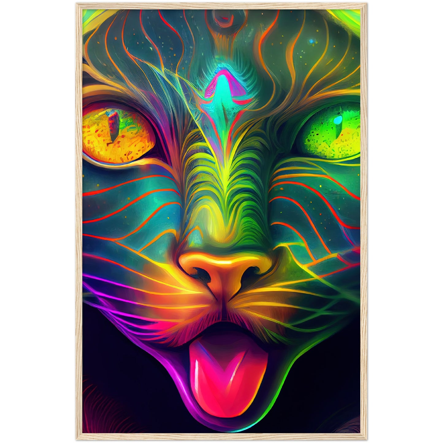 Catnip Trip Premium Semi-Glossy Paper Wooden Framed Print