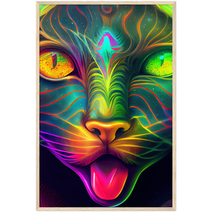 Catnip Trip Premium Semi-Glossy Paper Wooden Framed Print