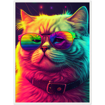 Mr. Cool-Cat Premium Semi-Glossy Paper Wooden Framed Print