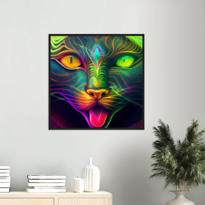 Catnip Trip Premium Semi-Glossy Paper Wooden Framed Print