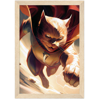 Supercat Premium Semi-Glossy Paper Wooden Framed Print