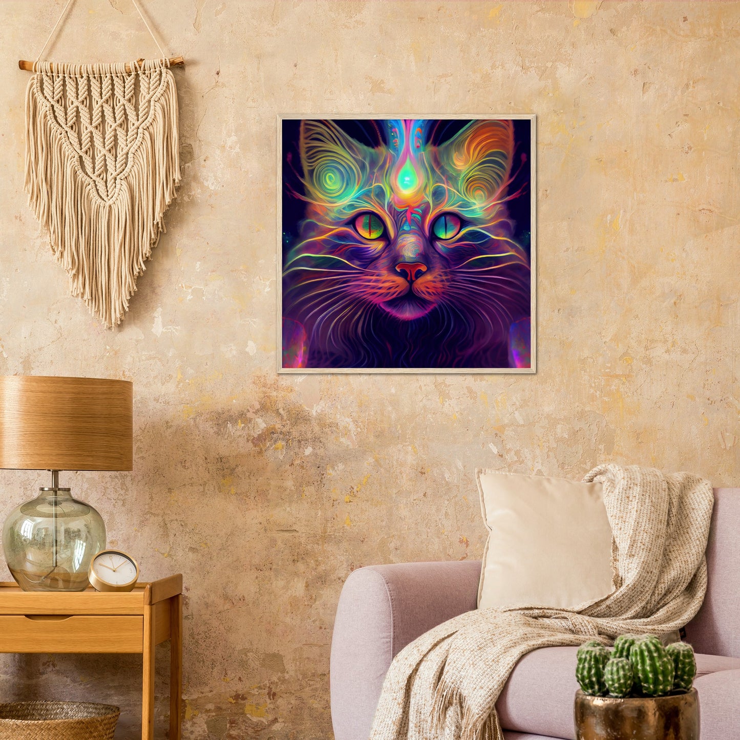 Catnip Trip Premium Semi-Glossy Paper Wooden Framed Print