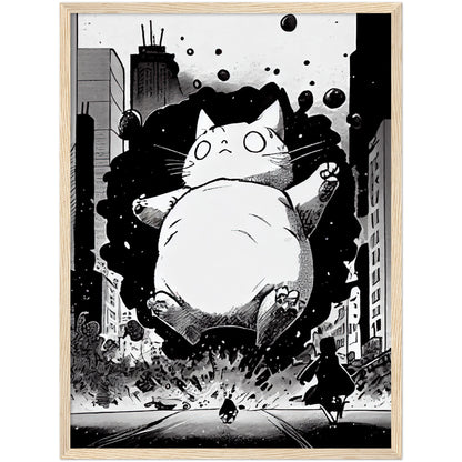 Catzilla Premium Semi-Glossy Paper Wooden Framed Print