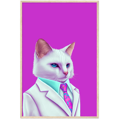 Meowami vice Semi-Glossy Paper Wooden Framed Print