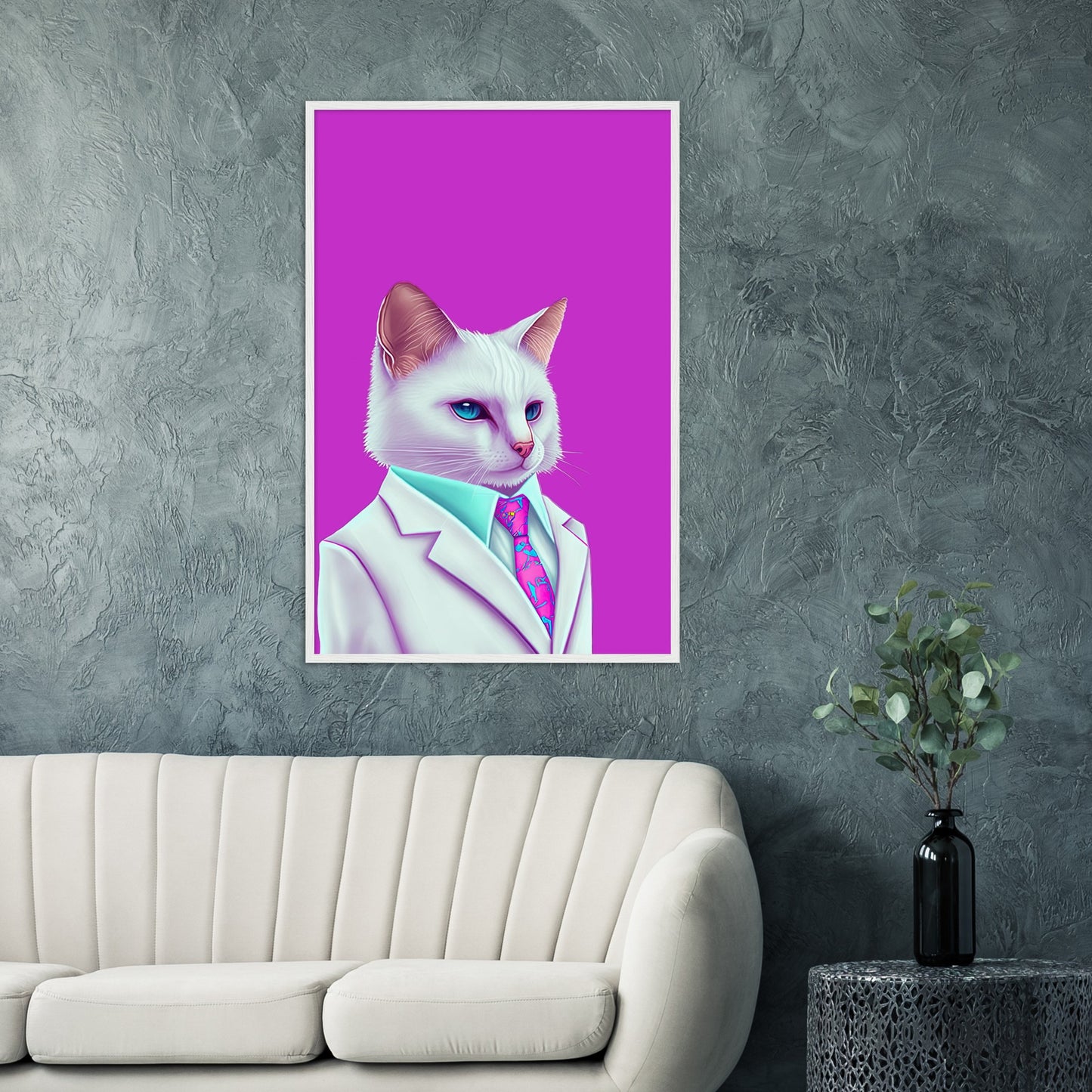 Meowami vice Semi-Glossy Paper Wooden Framed Print