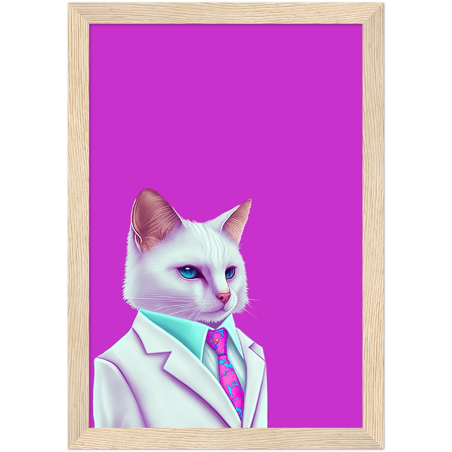 Meowami vice Semi-Glossy Paper Wooden Framed Print